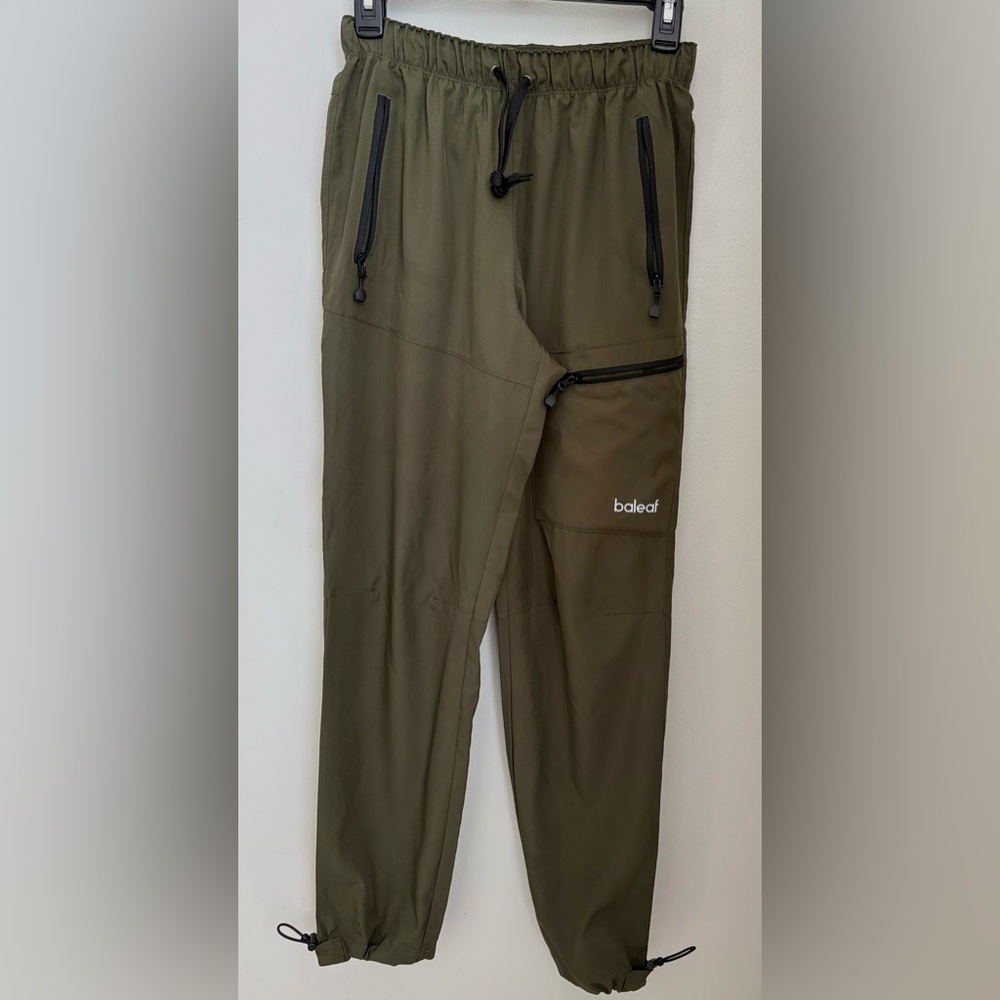 Baleaf Men's Water Resistant Cargo Jogger Pants in Olive Size: S